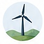 Wind turbine technician illustration