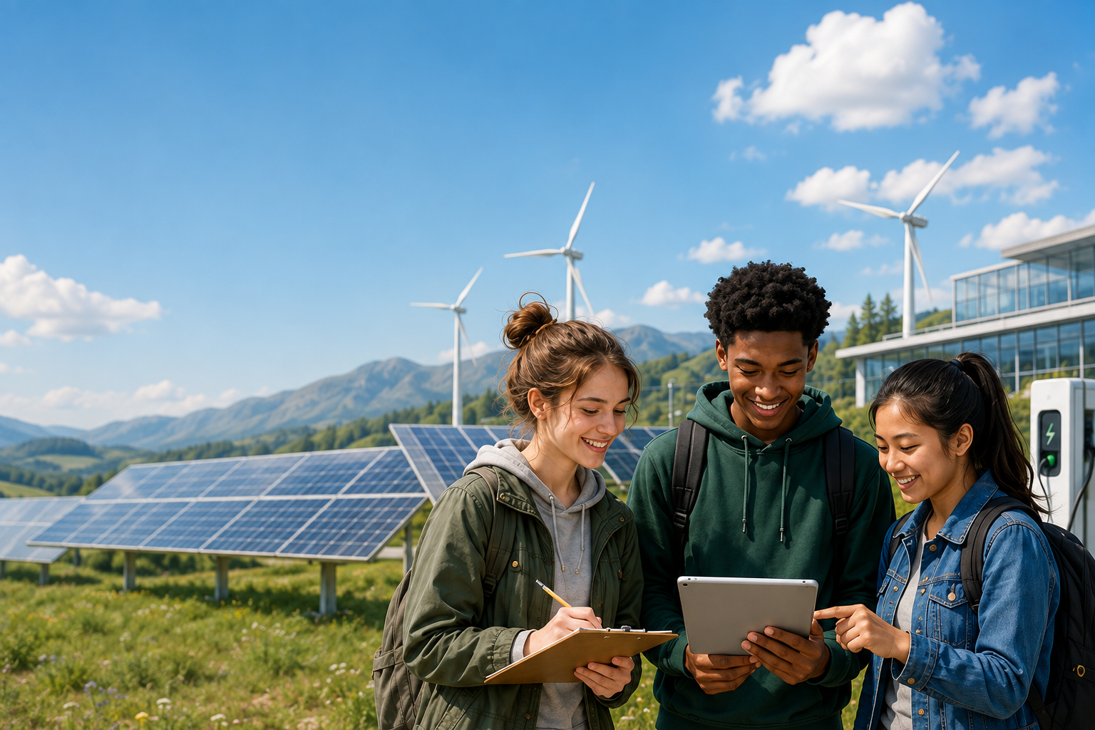 Students exploring renewable energy
