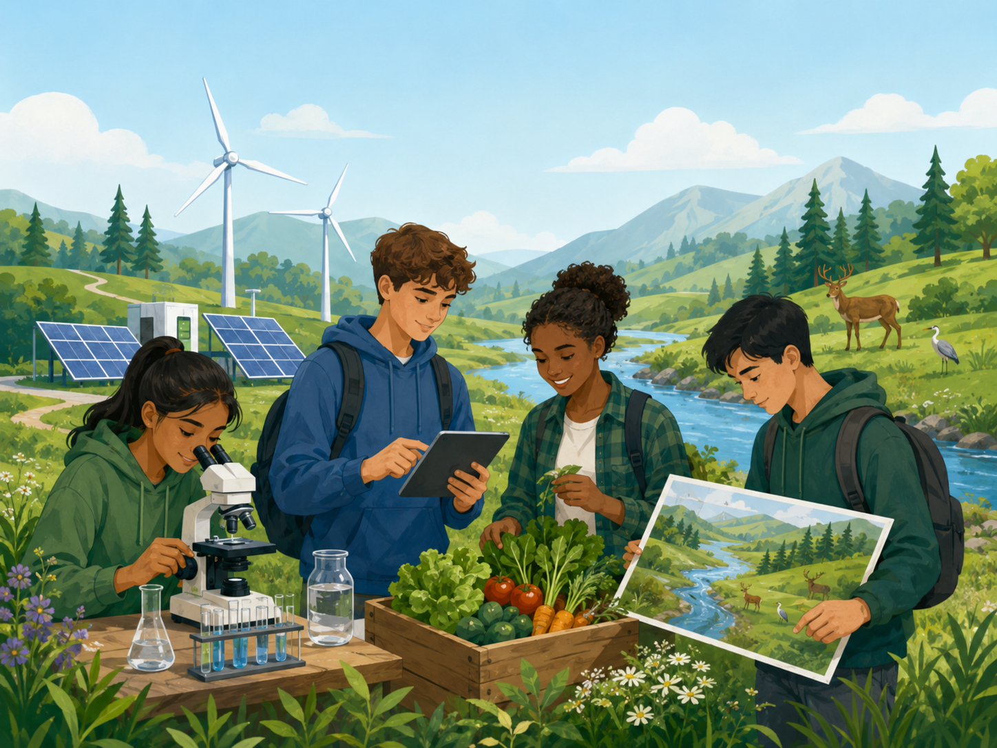 Students exploring green careers in science, conservation, and sustainability